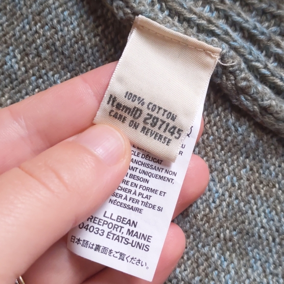 LLBean shaker-stitch open cardigan - Picture 3 of 6